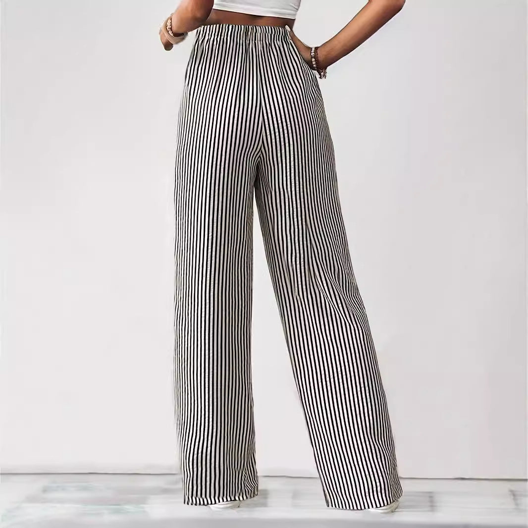 Široké pruhované kalhoty